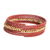 Beaded wrap bracelet, 'Spiral in Red' - Handmade Crystal and Glass Beaded Wrap Bracelet in Red