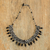 Beaded statement necklace, 'Rosehips in Black' - Handmade Guatemalan Dark Beaded Statement Necklace (image 2b) thumbail