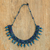 Beaded statement necklace, 'Rosehips in Blue' - Artisan Crafted Guatemalan Blue Beaded Statement Necklace (image 2b) thumbail