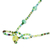 Beaded statement necklace, 'Rosehips in Aqua' - Artisan Handmade Beaded Statement Necklace from Guatemala