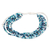 Beaded wristband bracelet, 'Hope in Blue' - Adjustable Blue Crystal and Glass Beaded Wristband Bracelet thumbail