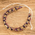 Beaded wristband bracelet, 'Inspiration in Purple' - Adjustable Crystal and Glass Beaded Wristband Bracelet