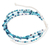 Perlenarmband - Verstellbares blaues Armband mit Kristall- und Glasperlen