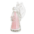 Figura de vidrio soplado - Escultura de estatuilla de vidrio reciclado soplado a mano en rosa