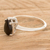 Black jade solitaire ring, 'Jade Teardrop in Black' - Sterling Silver Solitaire Ring with Black Guatemalan Jade (image 2b) thumbail