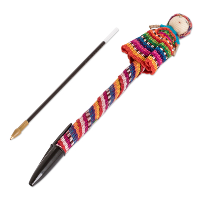 Worry Doll-Themed Ballpoint Pen from Guatemala