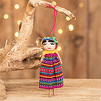 Sorgenpuppen-Ornament, „Kahlo“ – handgefertigte Sorgenpuppen-Weihnachtsdekoration