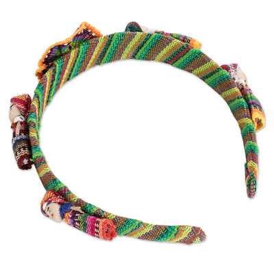 Cotton headband, 'Quitapena Beauty' - Handcrafted Folk Art Cotton Headband from Guatemala