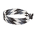 Beaded wristband bracelet, 'Lightning Round in Black' - Handcrafted Beaded Wristband Bracelet (image 2b) thumbail