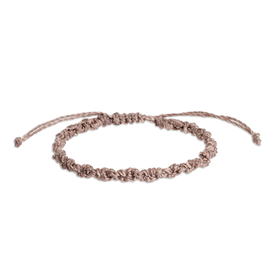 Macrame bracelet, 'Knot Uncommon in Cocoa' - Handcrafted Unisex Macrame Bracelet