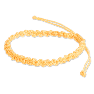 Macrame bracelet, 'Knot Uncommon in Yellow' - Handcrafted Unisex Macrame Bracelet