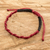 Macrame bracelet, 'Ripple Effect in Cherry' - Artisan Crafted Red Macrame Bracelet