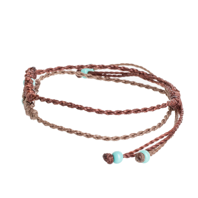 Makramee-Armbänder mit Perlen, (Paar) - Handgefertigte Makramee-Kordelarmbänder mit Perlen (Paar)