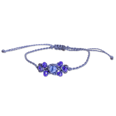 Blue Beaded Macrame Bracelet from Guatemala