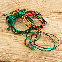 Cotton macrame bracelets, 'Colorful Culture' (set of 12)