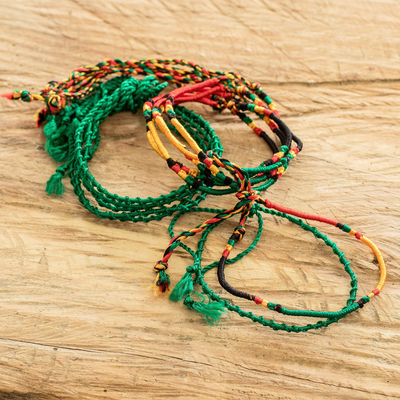 Wholesale of Cotton Thread Friendship Bracelets Adjustable Multi Colour