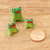 Ceramic figurines, 'Frog Reunion' (set of 3) - Set of 3 Handcrafted Frog Ceramic Figurines from Guatemala (image 2j) thumbail