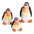 Ceramic figurines, 'Penguin Reunion' (set of 3) - Set of 3 Penguin Ceramic Figurines from Guatemala