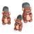 Ceramic figurines, 'Beaver Family'  (Set of 3) - Set of 3 Hand-painted Beaver-themed Ceramic Figurines thumbail