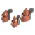 Ceramic figurines, 'Beaver Family'  (Set of 3) - Set of 3 Hand-painted Beaver-themed Ceramic Figurines (image 2b) thumbail