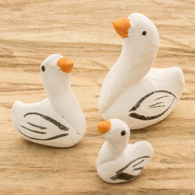 Ceramic figurines, Goose Family (set of 3)