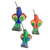 Ceramic figurines, 'colourful Hummingbird Family' (set of 3) - Guatemalan Set of 3 Multicolour Hummingbird Ceramic Figurines