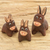 Ceramic figurines, 'Brown Donkey Family' (set of 3) - Set of 3 Hand-painted Donkey Shaped Ceramic Figurines (image 2) thumbail