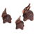 Ceramic figurines, 'Brown Donkey Family' (set of 3) - Set of 3 Hand-painted Donkey Shaped Ceramic Figurines (image 2b) thumbail