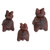 Ceramic figurines, 'Brown Donkey Family' (set of 3) - Set of 3 Hand-painted Donkey Shaped Ceramic Figurines (image 2c) thumbail