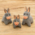 Ceramic figurines, 'Gray Donkey Family' (set of 3) - Set of 3 Hand-painted Gray Donkey Shaped Ceramic Figurines (image 2) thumbail