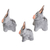 Ceramic figurines, 'Gray Donkey Family' (set of 3) - Set of 3 Hand-painted Gray Donkey Shaped Ceramic Figurines (image 2d) thumbail