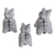 Ceramic figurines, 'Gray Donkey Family' (set of 3) - Set of 3 Hand-painted Gray Donkey Shaped Ceramic Figurines (image 2e) thumbail