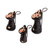 Keramikfiguren, (3er-Set) - Set aus 3 handbemalten Keramikfiguren mit schwarzem Affenmotiv