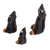 Ceramic figurines, 'Black Cat Family' (Set of 3) - Set of 3 Hand-painted Black Cat-shaped Ceramic Figurines (image 2b) thumbail