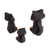 Ceramic figurines, 'Black Cat Family' (Set of 3) - Set of 3 Hand-painted Black Cat-shaped Ceramic Figurines (image 2c) thumbail