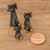 Ceramic figurines, 'Black Cat Family' (Set of 3) - Set of 3 Hand-painted Black Cat-shaped Ceramic Figurines (image 2i) thumbail