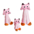 Ceramic figurines, 'Perky Pink Pussycats' (set of 3) - 3 Handcrafted Pink Ceramic Kitty Cat Figurines