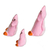 Ceramic figurines, 'Perky Pink Pussycats' (set of 3) - 3 Handcrafted Pink Ceramic Kitty Cat Figurines (image 2b) thumbail