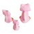 Ceramic figurines, 'Perky Pink Pussycats' (set of 3) - 3 Handcrafted Pink Ceramic Kitty Cat Figurines (image 2c) thumbail