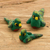 Ceramic figurines, 'Quetzal Family'  (set of 3) - Set of 3 Hand-painted Quetzal-themed Ceramic Figurines (image 2) thumbail