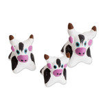 Ceramic figurines, 'Bull Family'  (Set of 3) - Set of 3 Hand-painted Bull-themed Ceramic Figurines