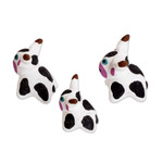 Ceramic figurines, 'Bull Family'  (Set of 3) - Set of 3 Hand-painted Bull-themed Ceramic Figurines