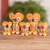 Keramikfiguren, (5er-Set) - Handbemalte Eulen-Familienfiguren aus orangefarbener Keramik, 5er-Set