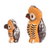 Ceramic figurines, 'Owls of Good Fortune' (pair) - 2 Handcrafted Ginger Orange Ceramic Owl Figurines (image 2b) thumbail