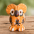 Ceramic mini figurine, 'Traditional Tecolote' - Yellow Owl-shaped Ceramic Mini Figurine Made in Guatemala