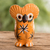 Ceramic figurine, 'Traditional Tecolote' - Owl-shaped Yellow Ceramic Figurine Handcrafted in Guatemala (image 2) thumbail