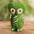 Ceramic figurine, 'Nature Tecolote' - Green Owl-shaped Ceramic Figurine Handmade in Guatemala (image 2) thumbail