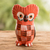 Ceramic figurine, 'Summer Tecolote' - Red Owl-shaped Ceramic Figurine Handmade in Guatemala (image 2) thumbail