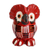Ceramic mini figurine, 'Summer Tecolote' - Red Owl-shaped Ceramic Mini Figurine Handmade in Guatemala