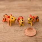 Ceramic figurines, 'Tiger Family' (Set of 3) - Set of 3 Hand-painted Tiger-themed Ceramic Figurines
